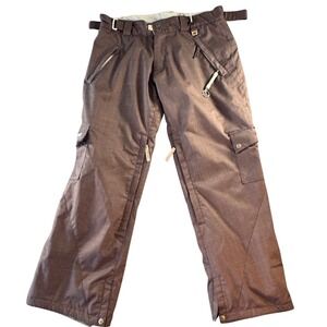 Ride Snowboards Cell Five Brown Herringbone Waterproof Snow Pants Womens Large